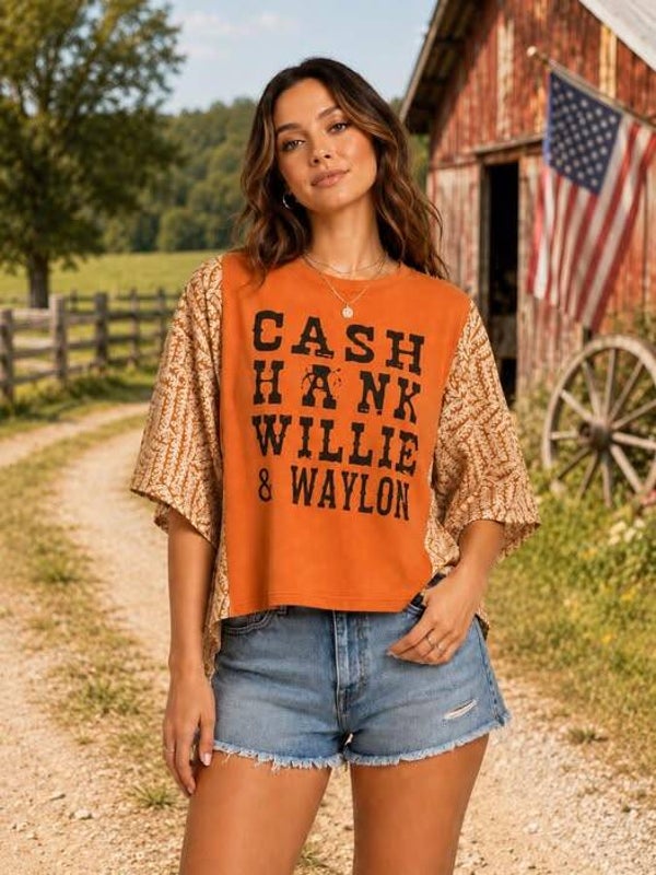 Cash • Hank • Willie & Waylon Upcycled Statement Tee