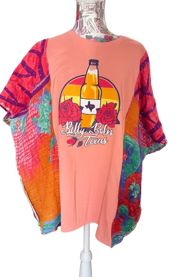 Billy Bob's Texas Upcycled Kantha Sleeve Tee