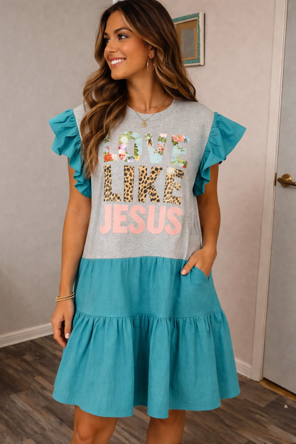 "Live Like Jesus" - Up Cycled Dress - D105