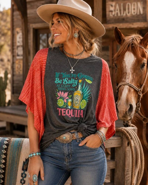 Be Salty Upcycled Kantha tee