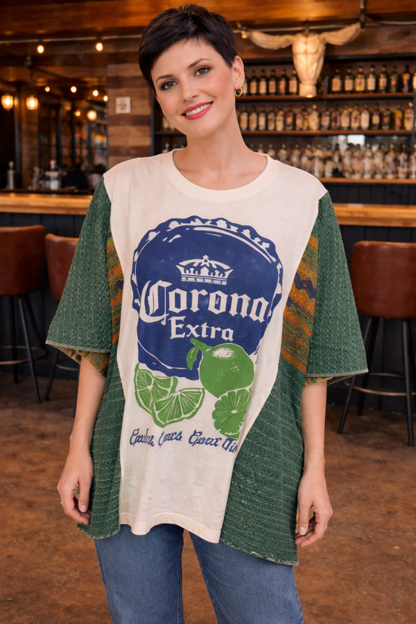 Corona Up Cycled Kantha Tee - K106