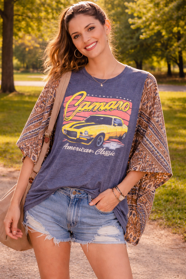 Camaro Up Cycle Kantha Tee - K109