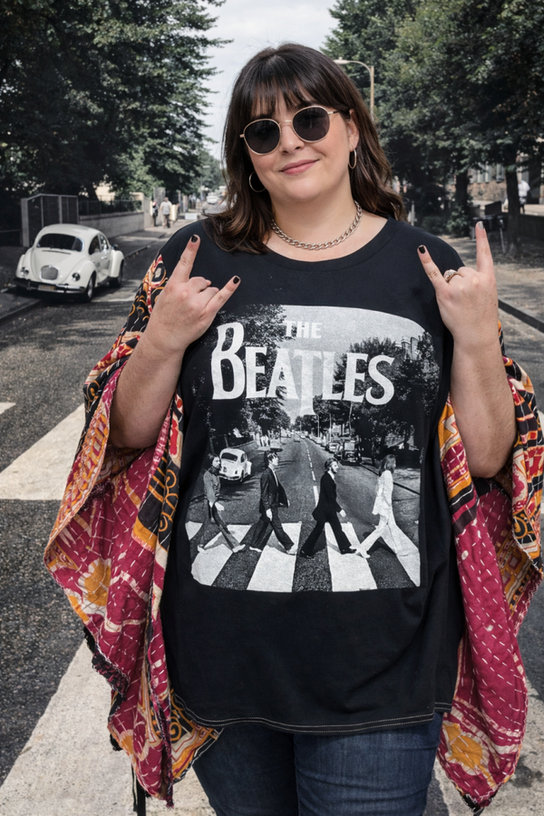 "The Beatles" - Up Cycle - Kantha Tee - K164