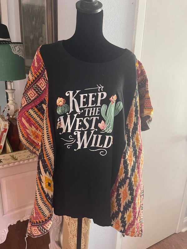 Keep The West Wild Up Cycle Kantha Tee