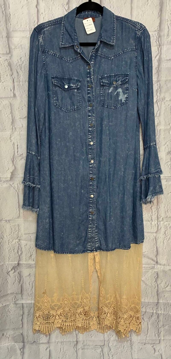 Denim Dress with Lace Bottom up cycle