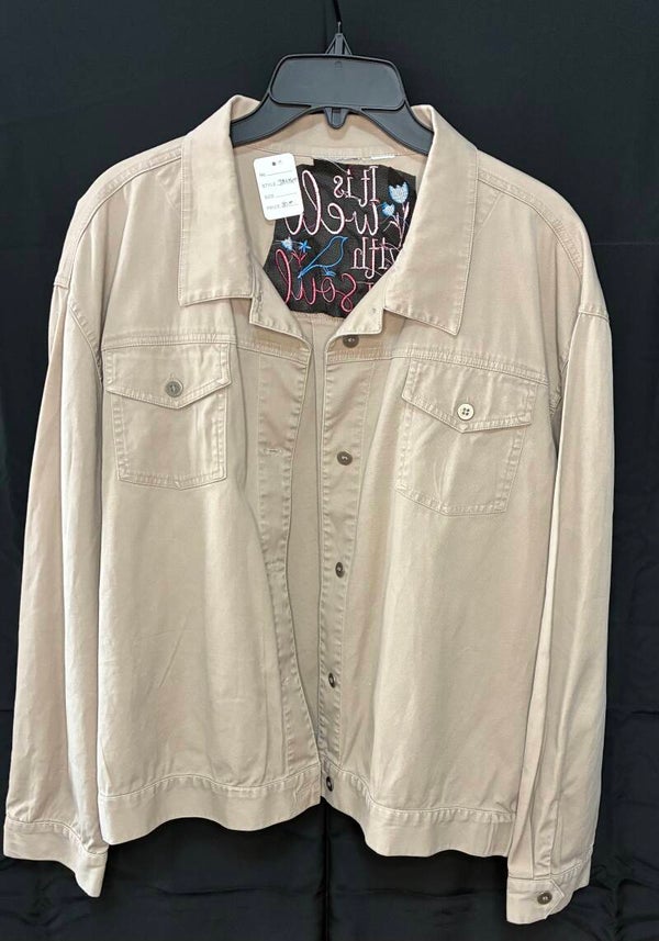 Up Cycle - Khaki Jacket - Embroidered - J123