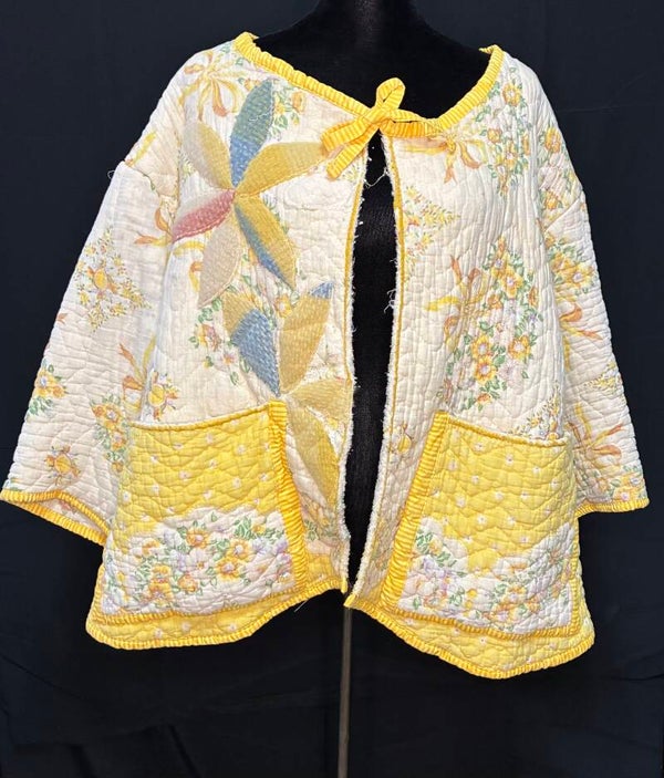 Up Cycle Quilt Coat w/ Tie - Q135