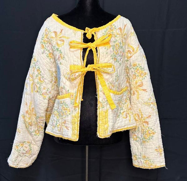 Up Cycle Quilt Jacket w/ Ties - Q136