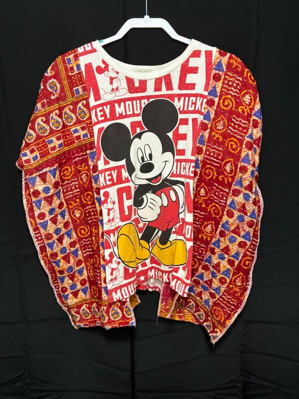 Mikey Mouse - Up Cycle Kantha Tee - K151