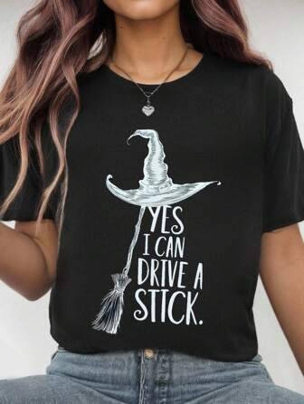ONLINE EXCLUSIVE Black Witch Slogan T-Shirt