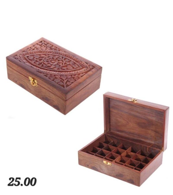 Wooden essential oil box