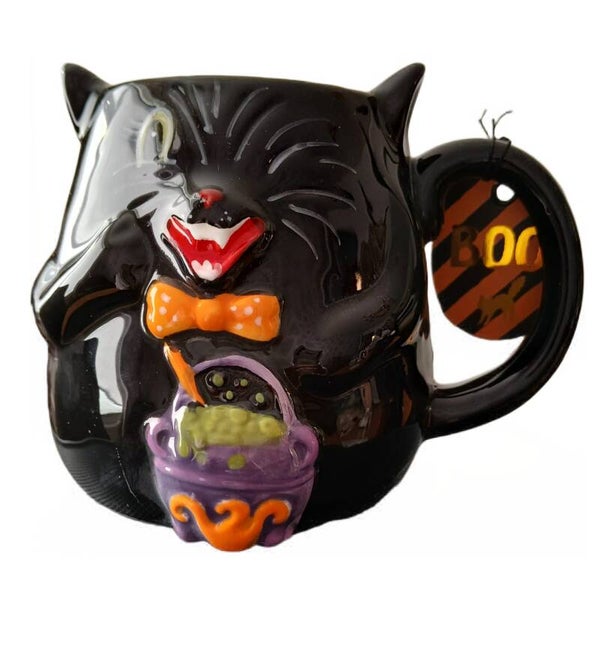 Cat trick or treat mug