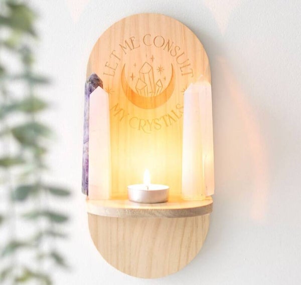 Crystals alter shelf