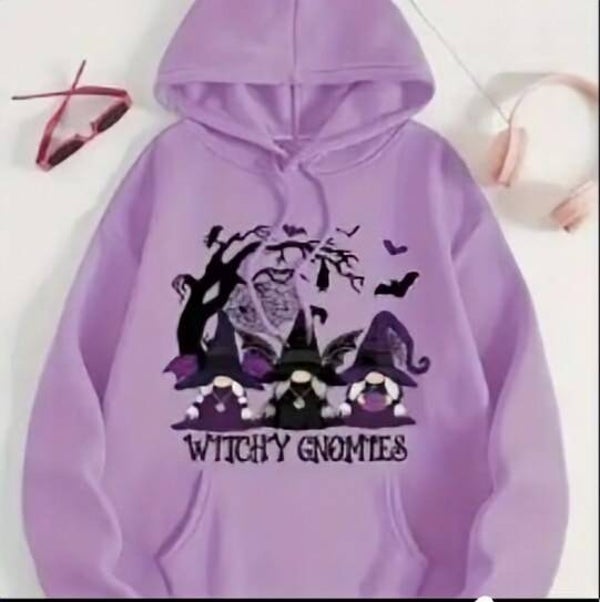 ONLINE EXCLUSIVE Purple Witchy Gnomies Hoodie Size L