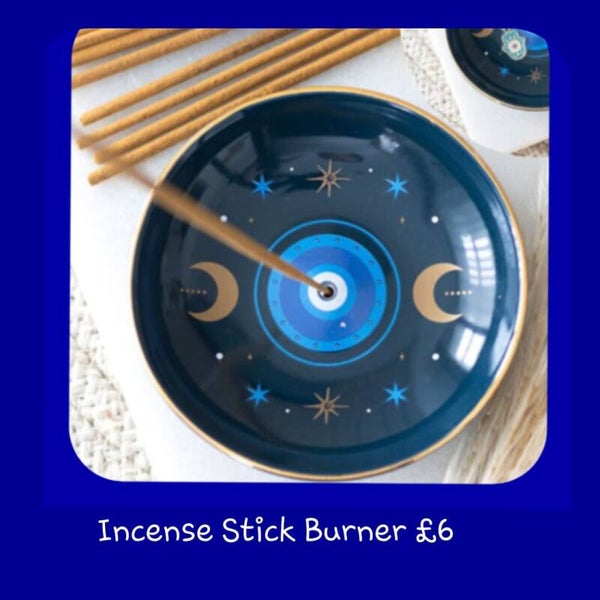 Blue all seeing eye print incense holder