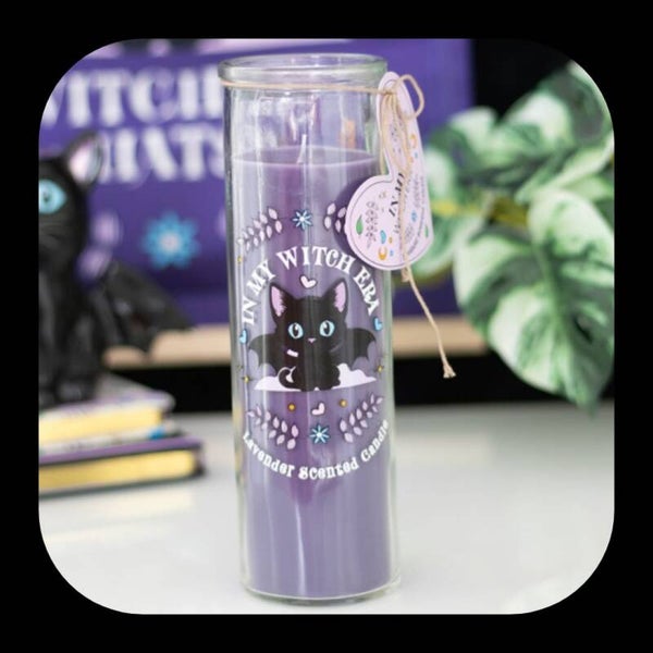 Bat cat in my witch era candle