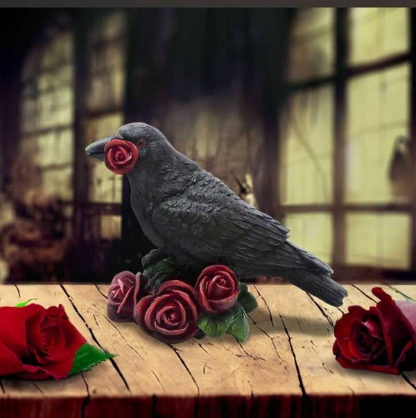 Rose raven ornament