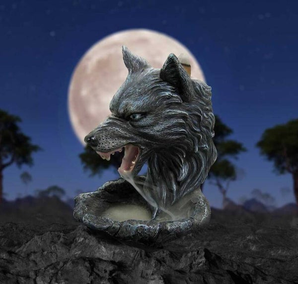 Dark wolf backflow incense burner