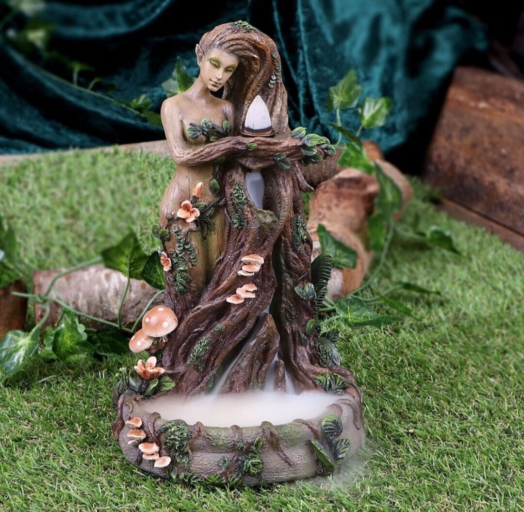 Lady earth backflow incense burner