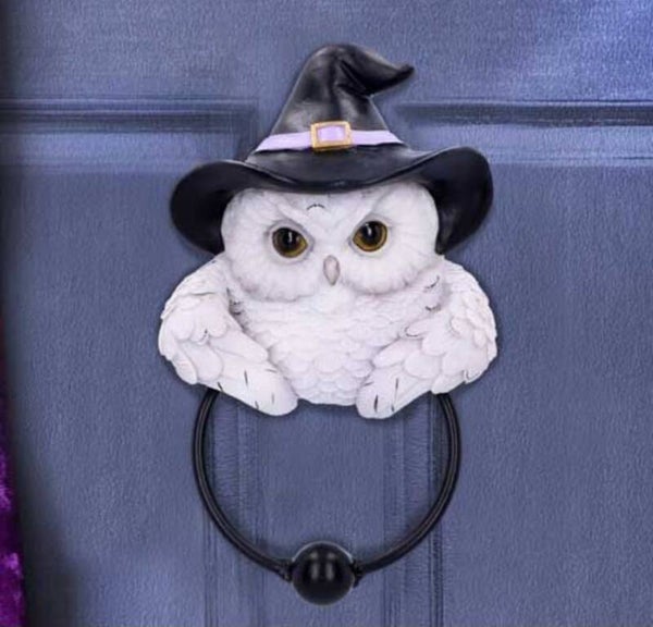 Snowy owl door knocker