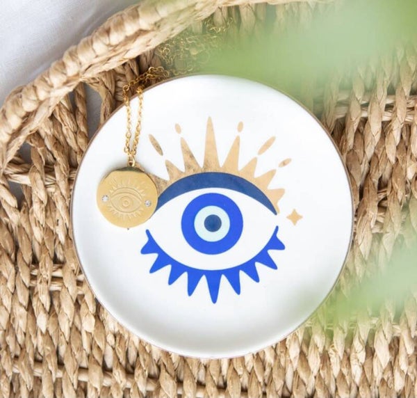 All seeing eye trinket dish and necklace
