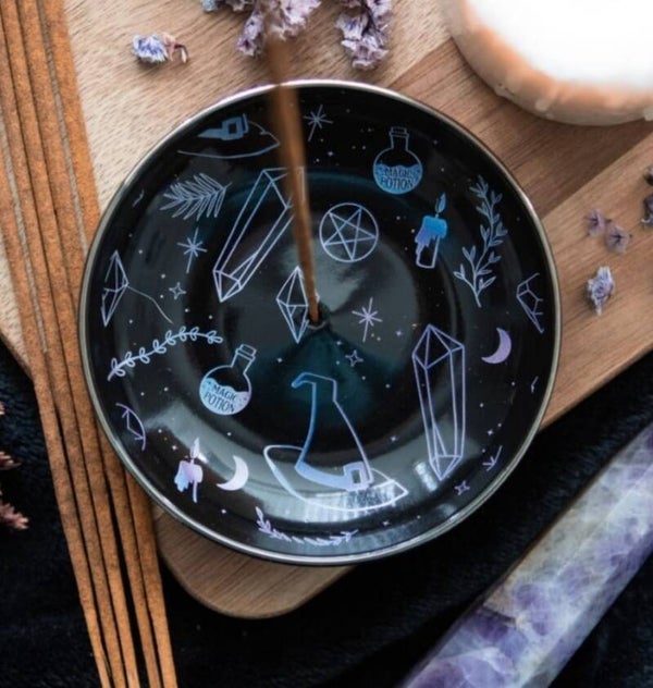 Crystal witch incense burner