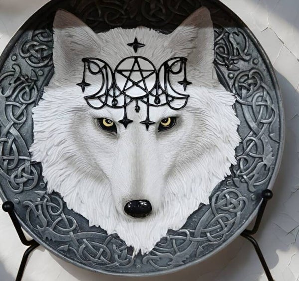 Mystic wolf plaque
