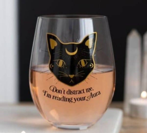 Cat wine glass