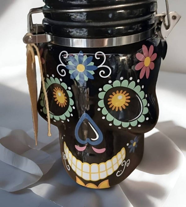 Skeleton cookie jar