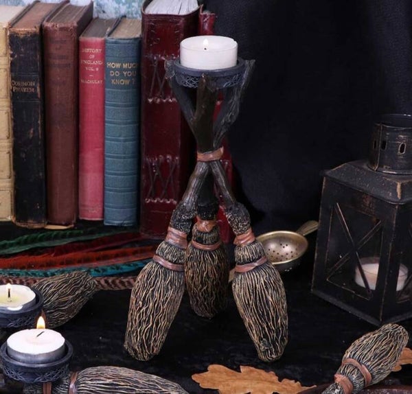 Tea light holder brooms