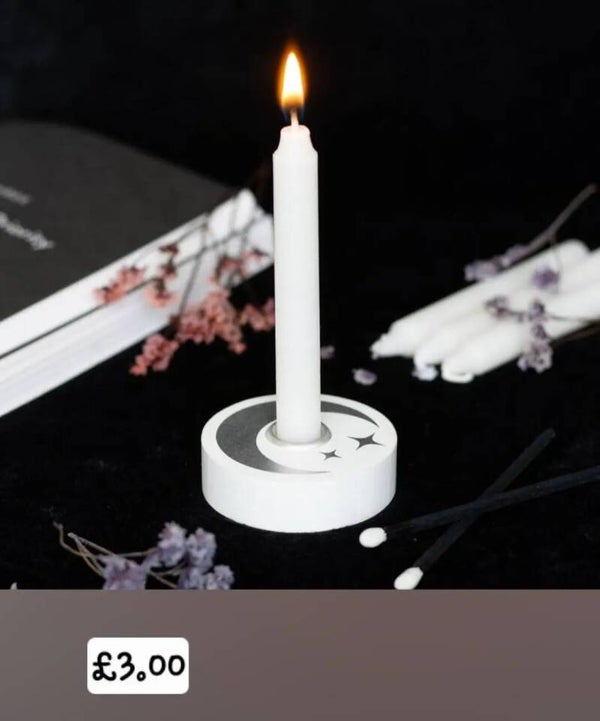 White Star Spell Candle Holder