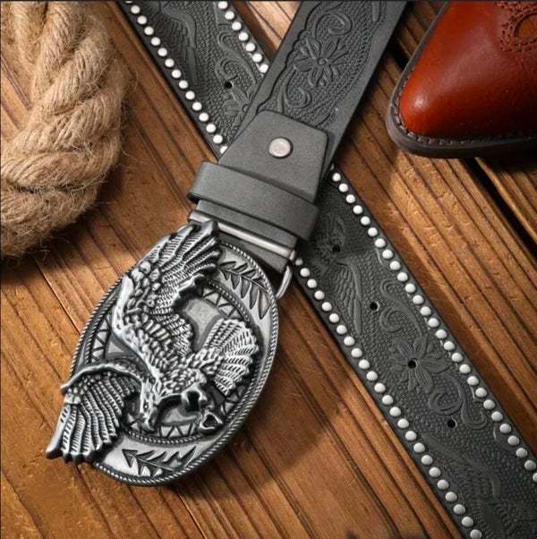 Gothic vintage style leather belt - western cowboy