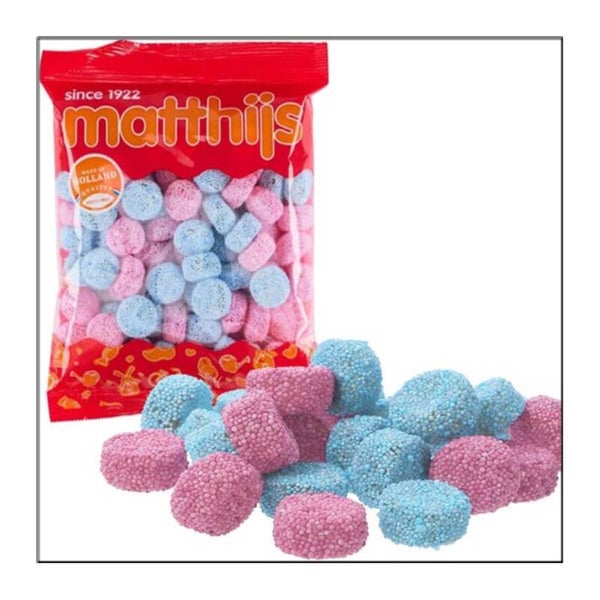 Matthijs anijs buttons blauw / roze Gemengd 400 gram