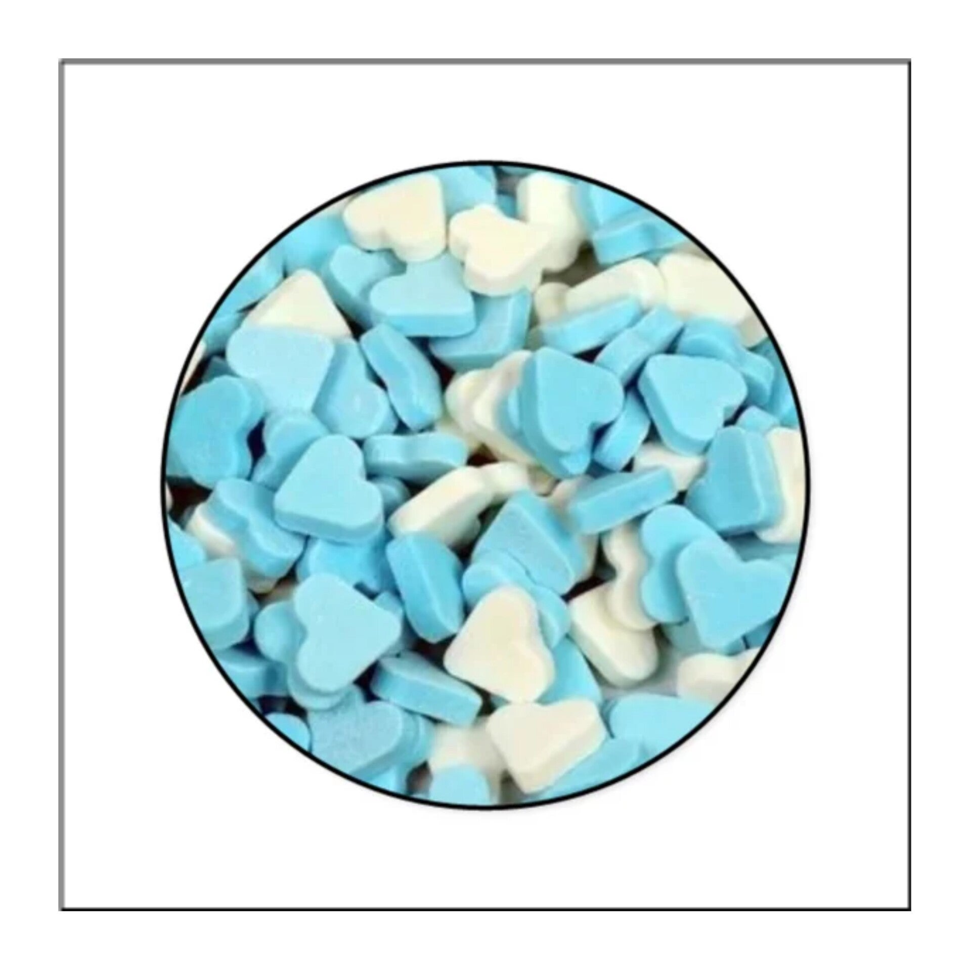 Hartjes blauw / wit 150 gram