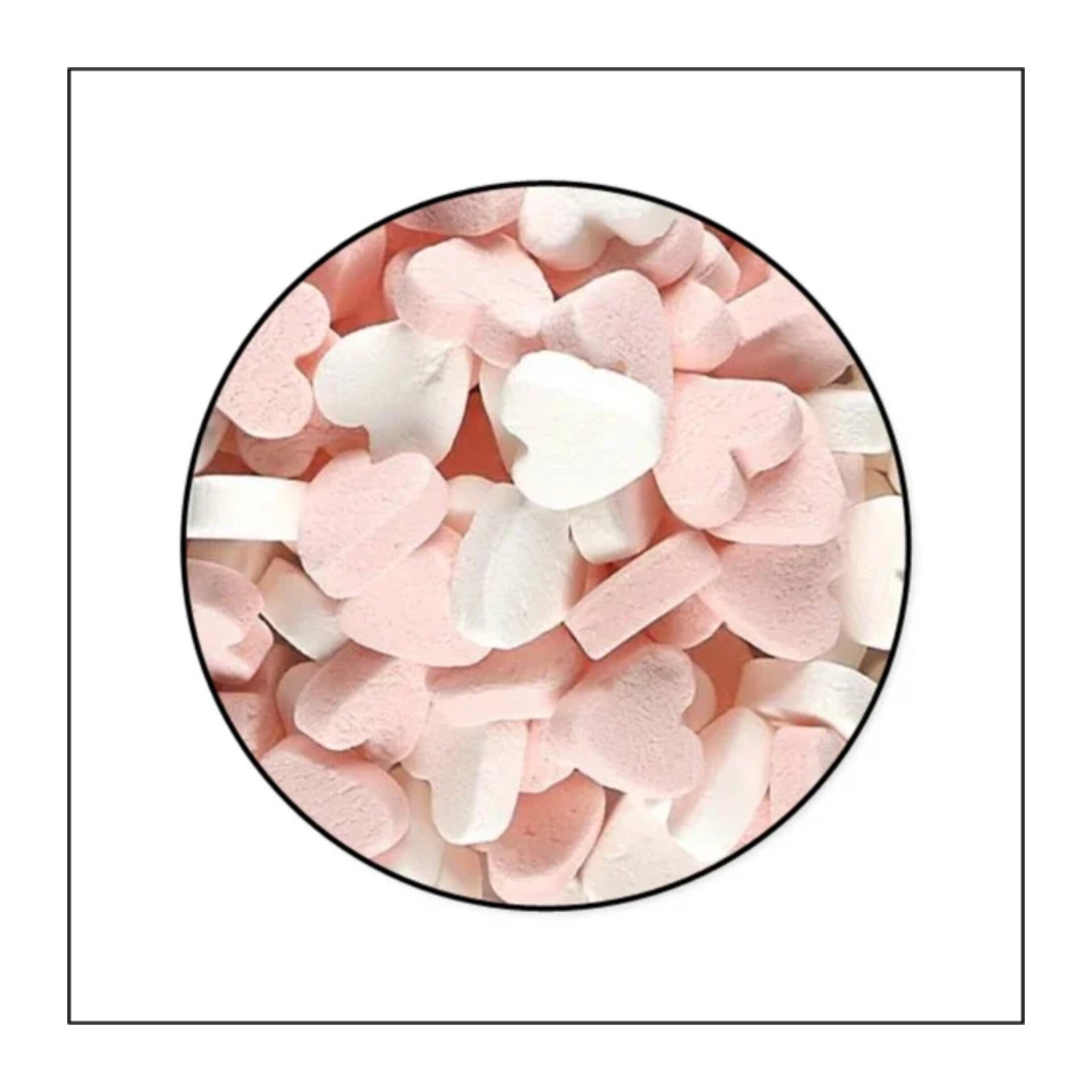 Hartjes roze / wit 150 gram