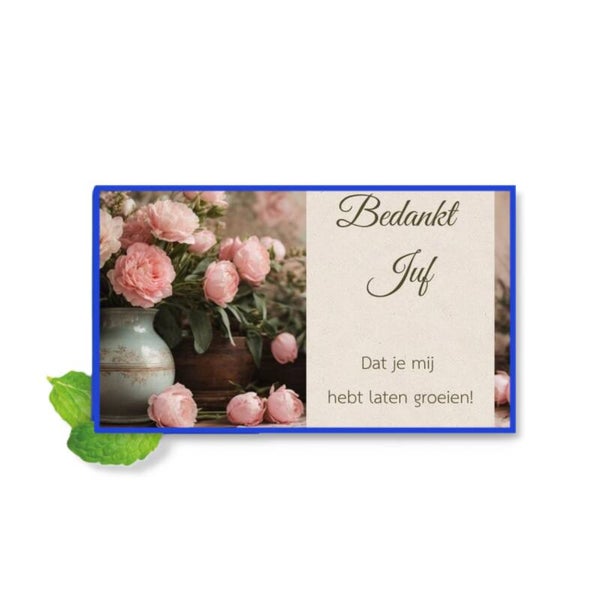 Wilhelmina pepermunt Bedankt Juf 2