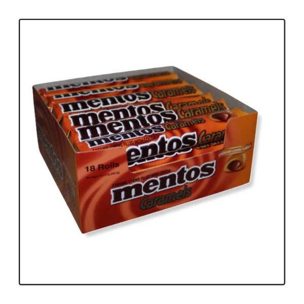 Mentos choco caramel doos 18 rollen