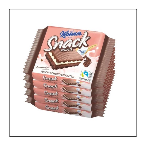 Manner Snack Mini Melkchocolade 5 stuks x 25g