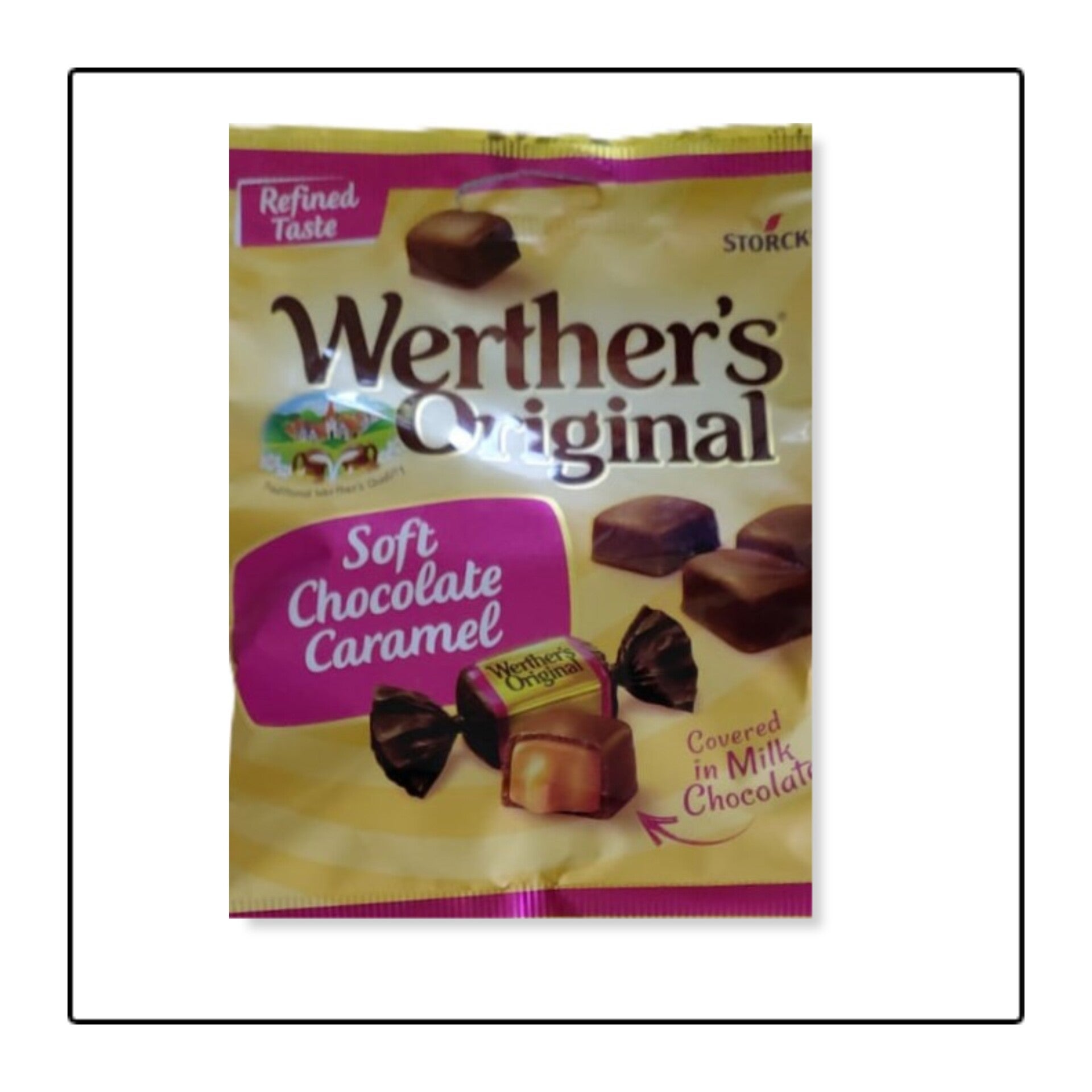 Storck Werther's Original zachte karamels in melkchocolade 70g