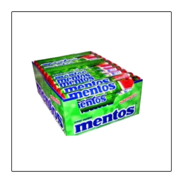 Mentos watermeloen ( 29 gram)  doos 14 rollen