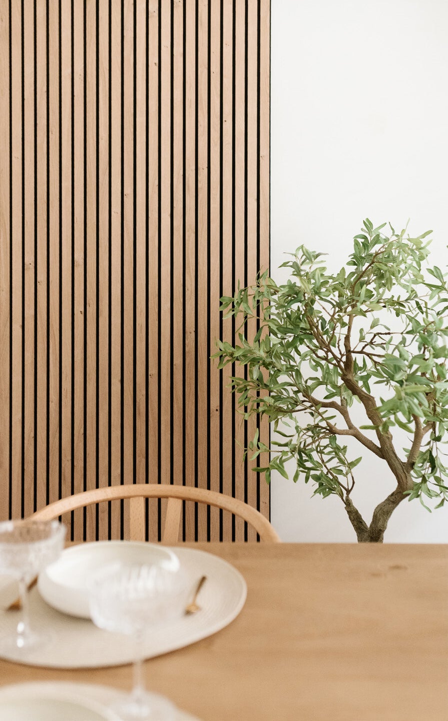 Premium Akoestische Paneel - Licht Eiken + Zwart - 2770 x 300 x 20 mm