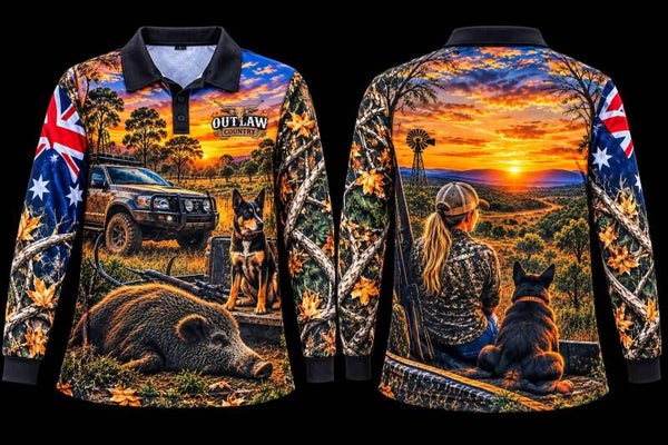 Outback boar hunter fishing shirt