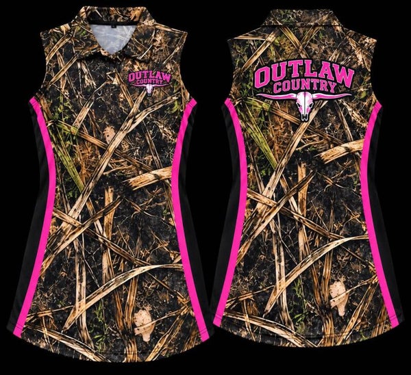 camo and pink sleeveless fishing dress