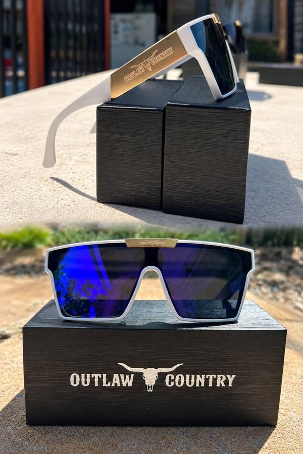 sunglasses/white and gold