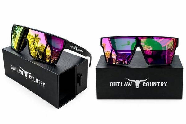 sunglasses/black and pink