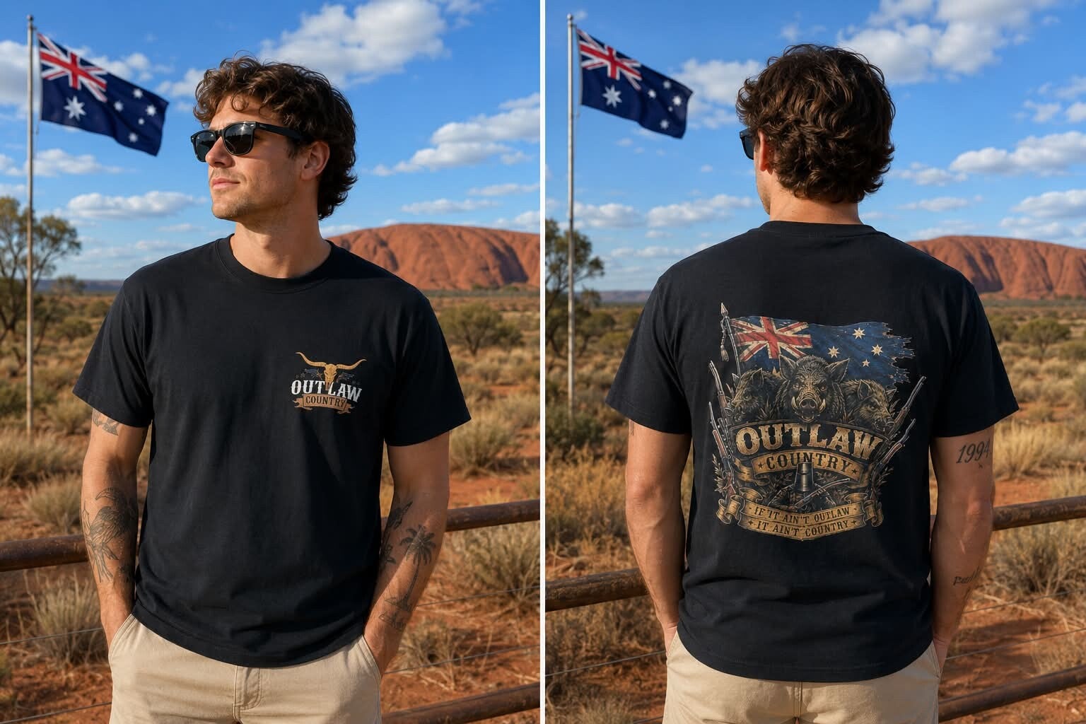 oz flag & pigs t-shirt