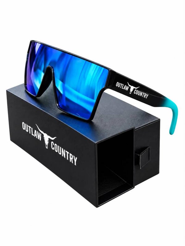 sunglasses/black and blue tip