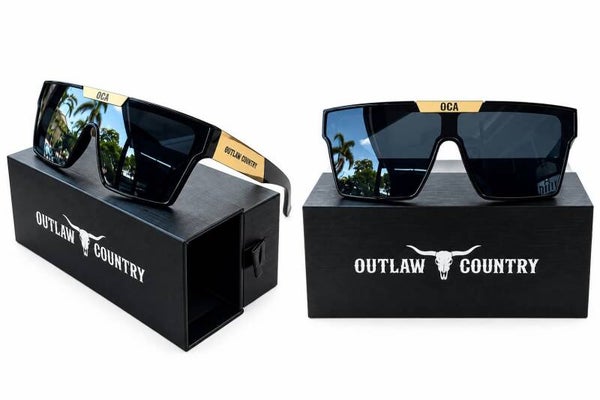 sunglasses/black and gold