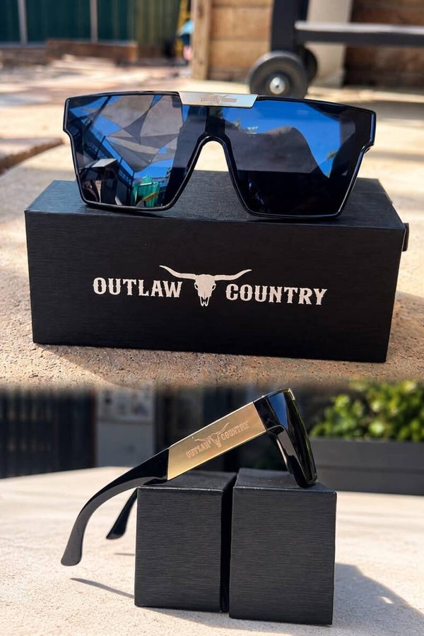 sunglasses/black and gold
