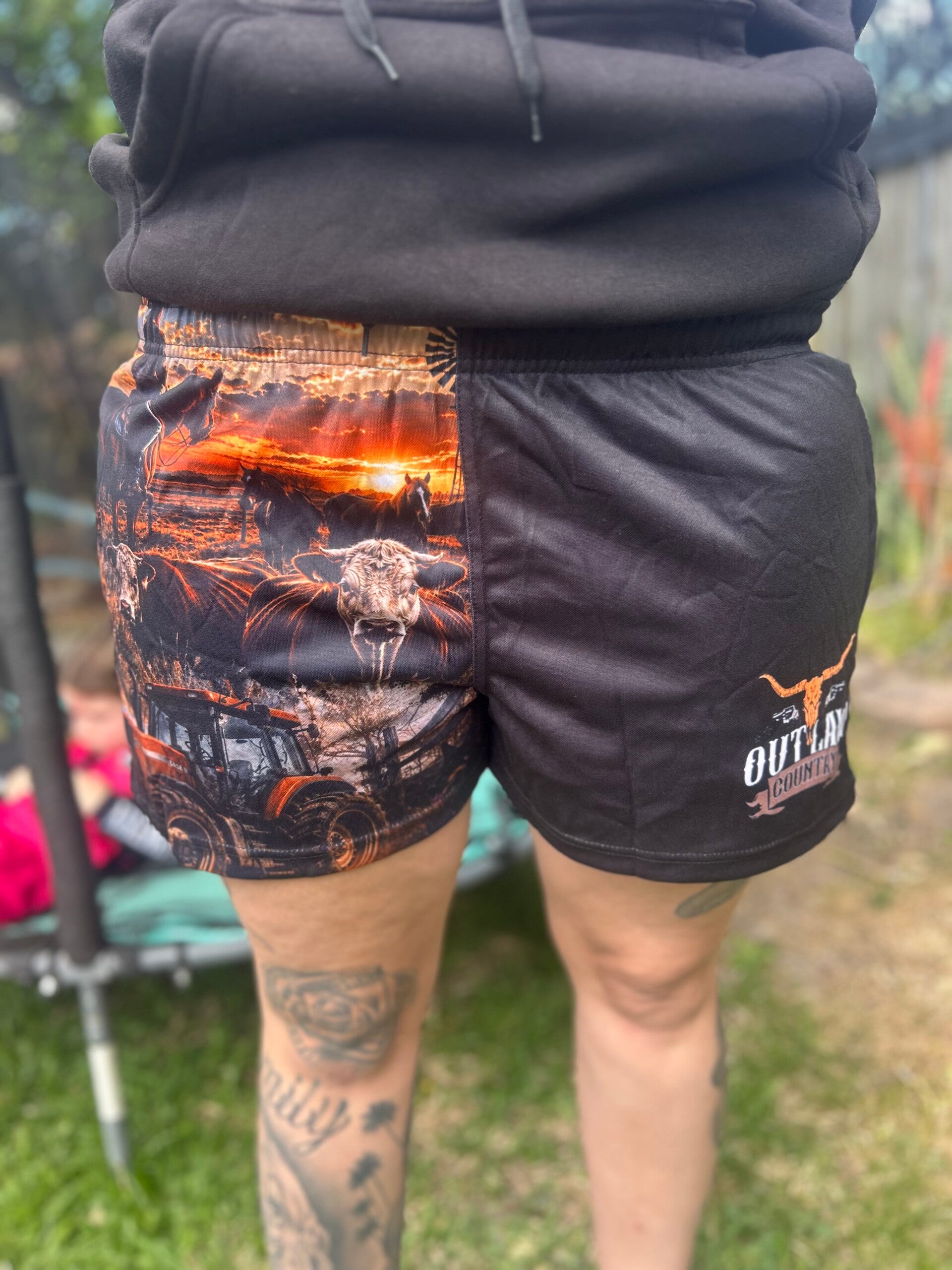 Outlaw Stockman Footy Shorts/ preorder